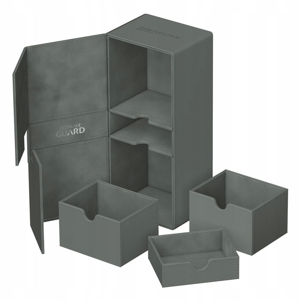 Žaidimų kortelių laikymo dėžė Ultimate Guard Twin Flip`n`Tray 266+, pilka