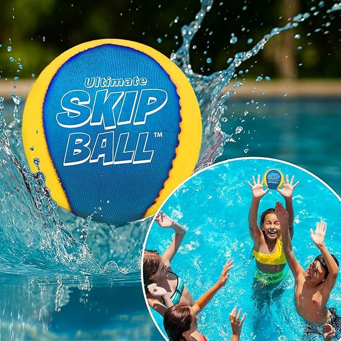 Ultimate Skip Ball Water Balls for Water, Beach Yellow Blue Packaging status original