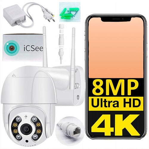 UltraHD 4K ICSEE WIFI 8MP Outdoor Rotating Camera