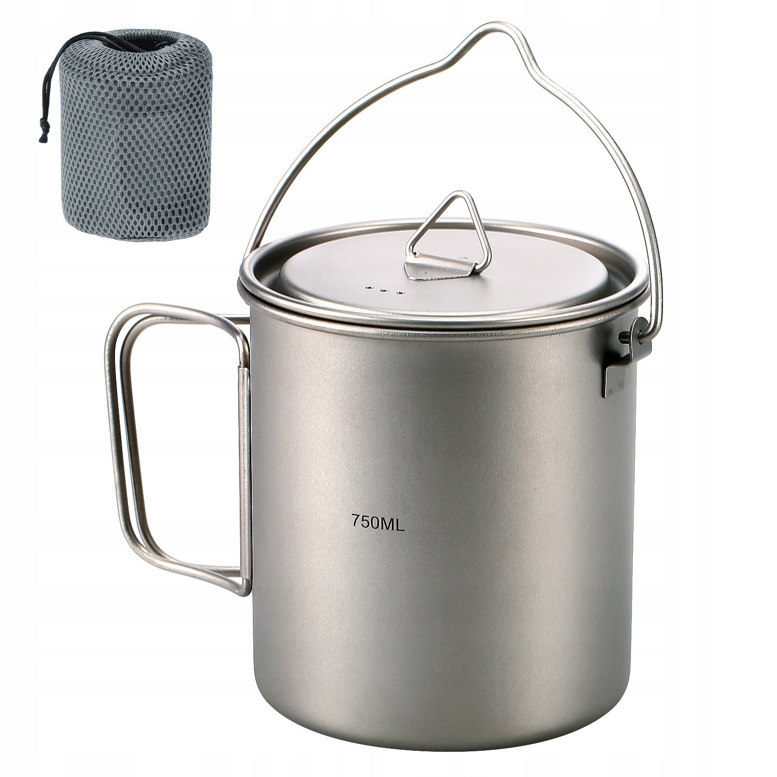 UltraLight 750ml Titanium Pot Portable Titanium Water Cub