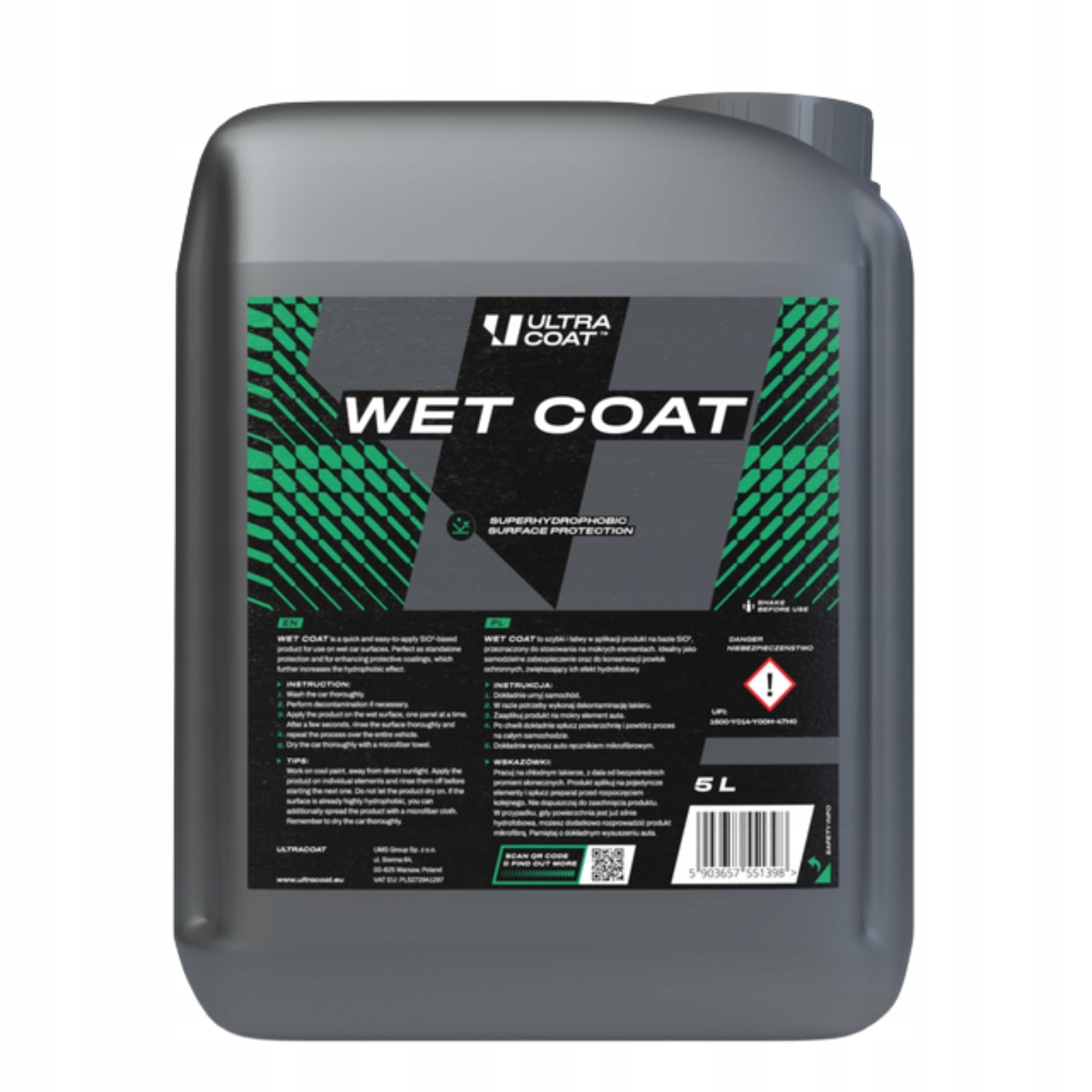 Ultracoat Wet Coat 5L- Protective coating applied to wet varnish