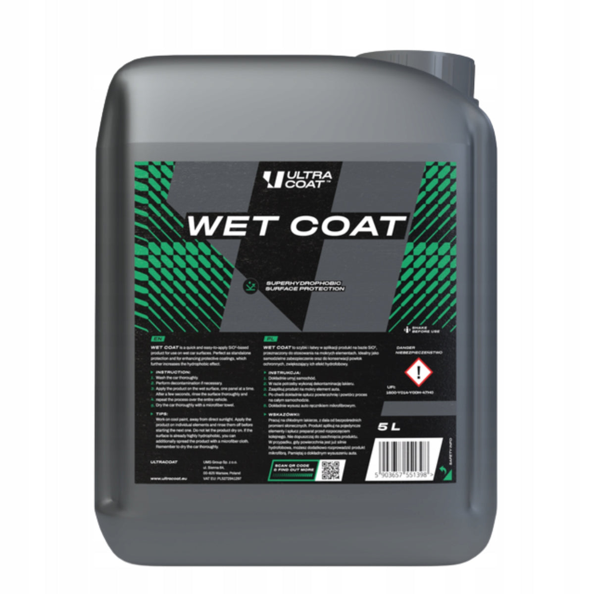 Ultracoat Wet Coat 5L- Protective coating applied to wet varnish