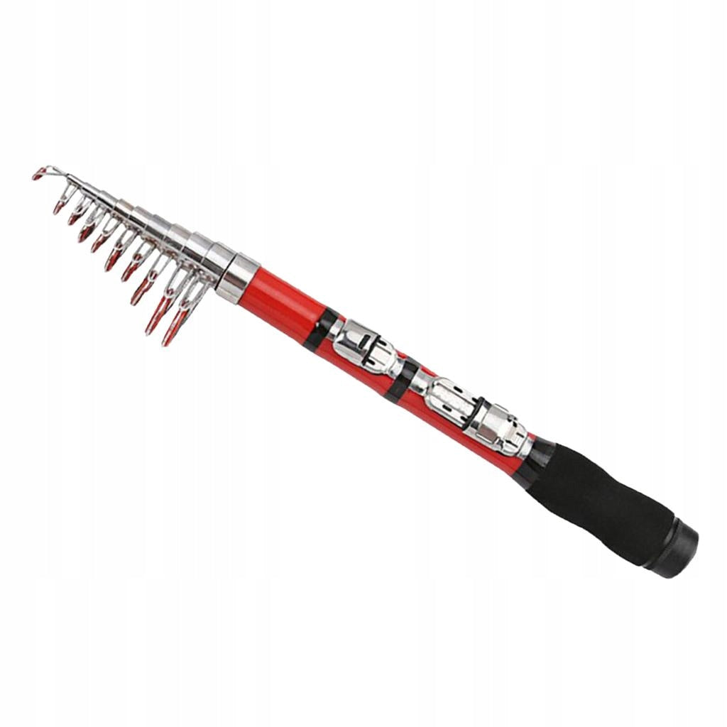 Ultralight Fishing Rod Carbon Telescopic Hard Pole Travel Fishing Red 1.5m Brand no brand