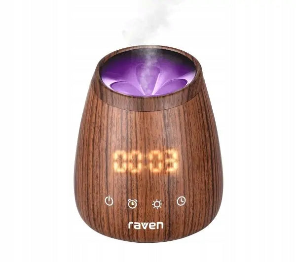 Ultrasonic Aromatizer RAVEN ENA002 12W Clock and Alarm Clock Brown