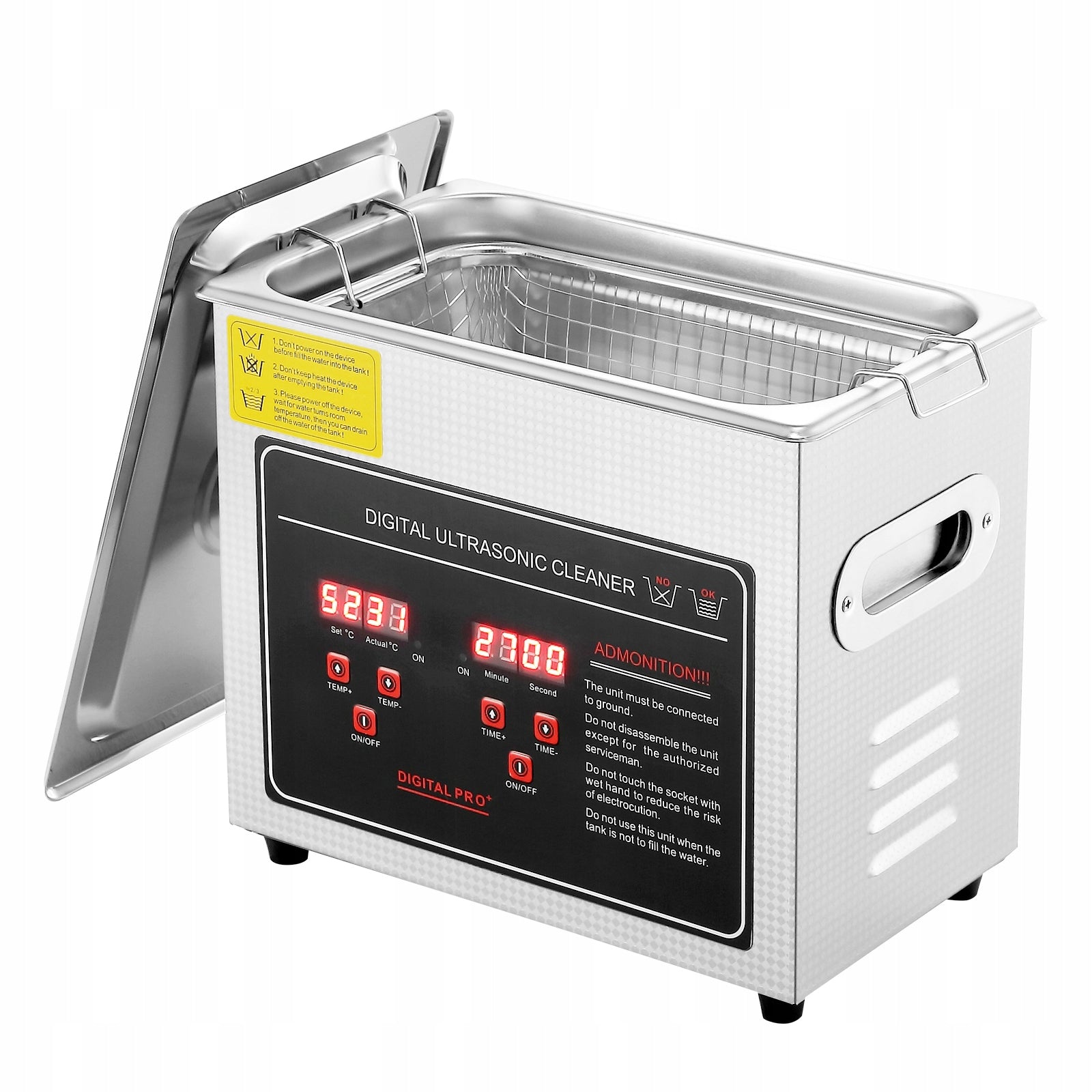 Ultrasonic Cleaner 3L 173W Stainless Steel With Cleaning Basket