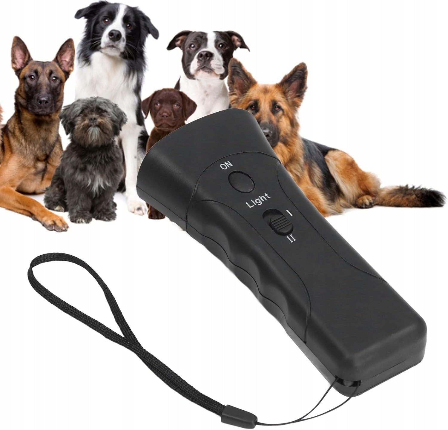 Ultrasonic Dog Repellent Electric Trainer with LED Flashlight Packaging status original