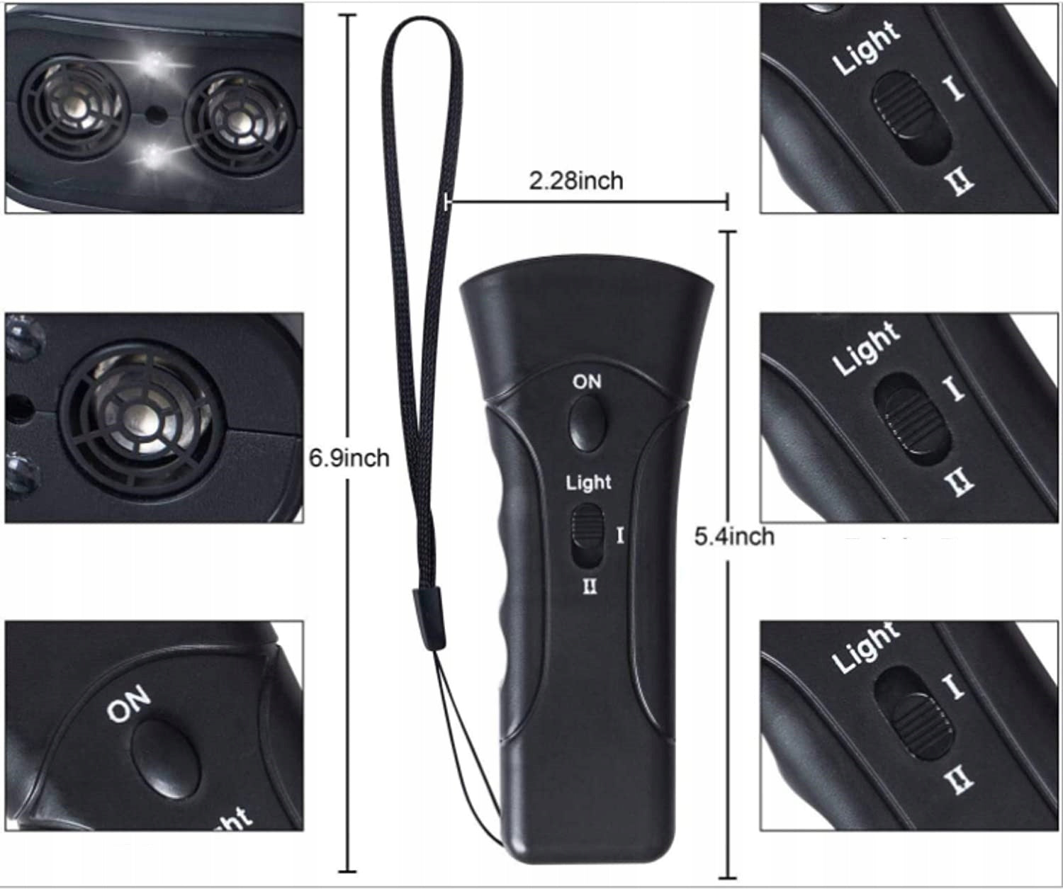 Ultrasonic Dog Repellent Electric Trainer with LED Flashlight Product weight with unit packaging 0.12 kg