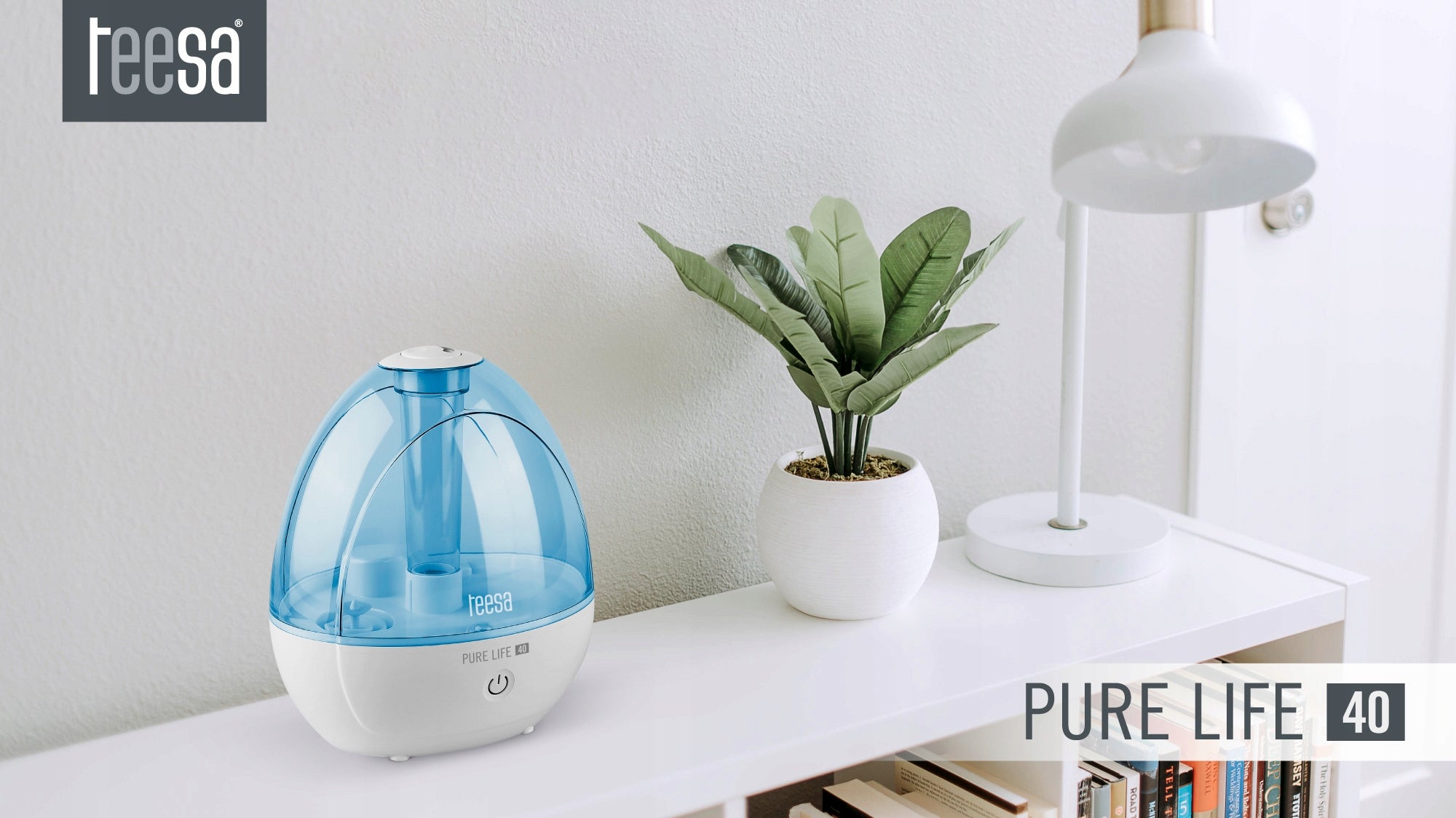 Ultrasonic Humidifier 1,8L Quiet Powerful LED Light Dominant color blue