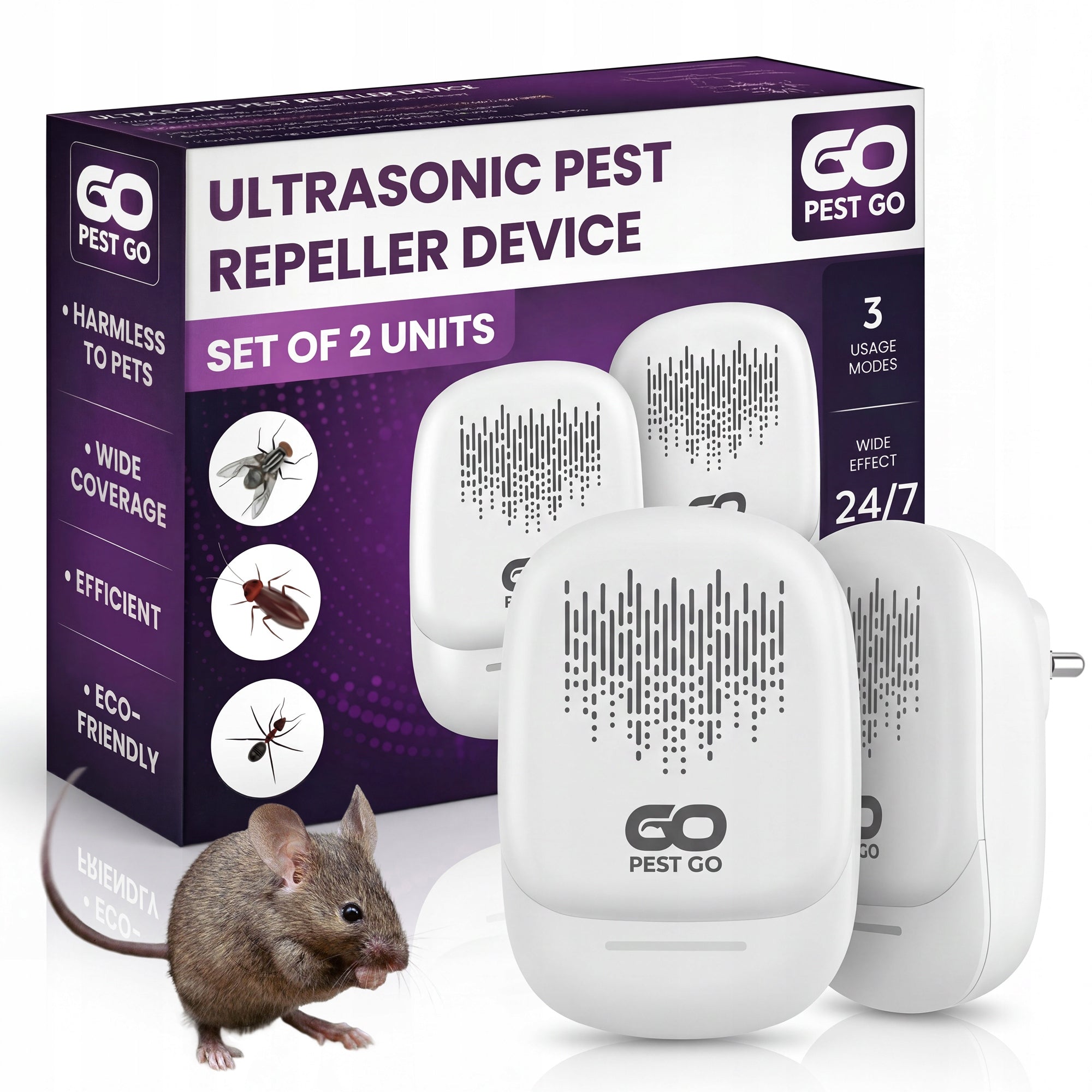 Ultrasonic Rodent Repellent Mice Rats Marten Pest Repeller Indoor Home