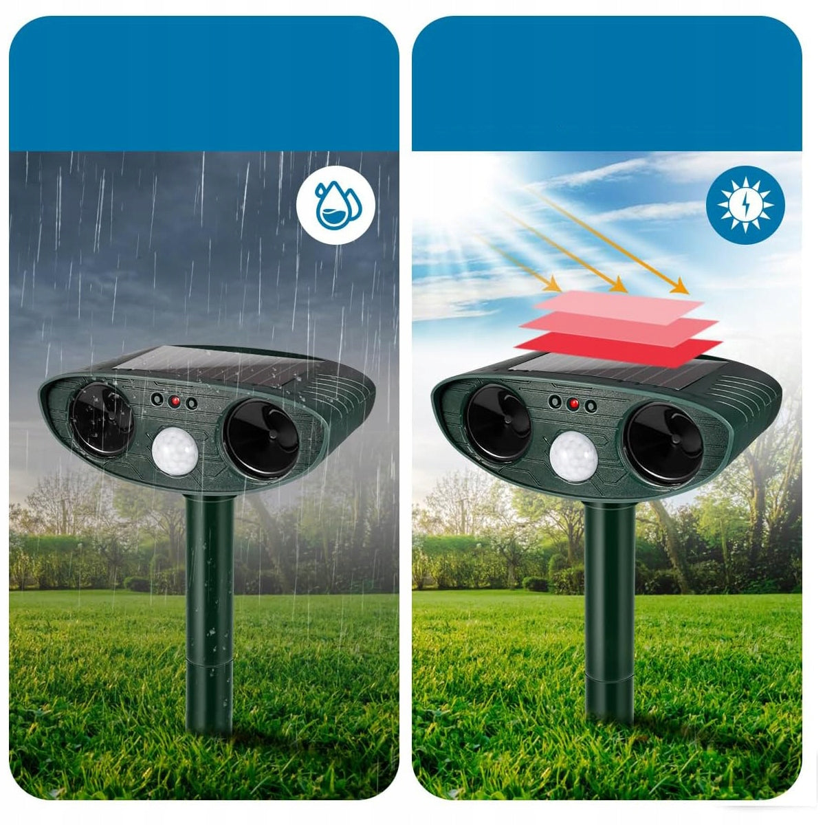 Ultrasonic Solar Animal Repellent Dog Boar Motion Sensor Manufacturer code 6942787671513