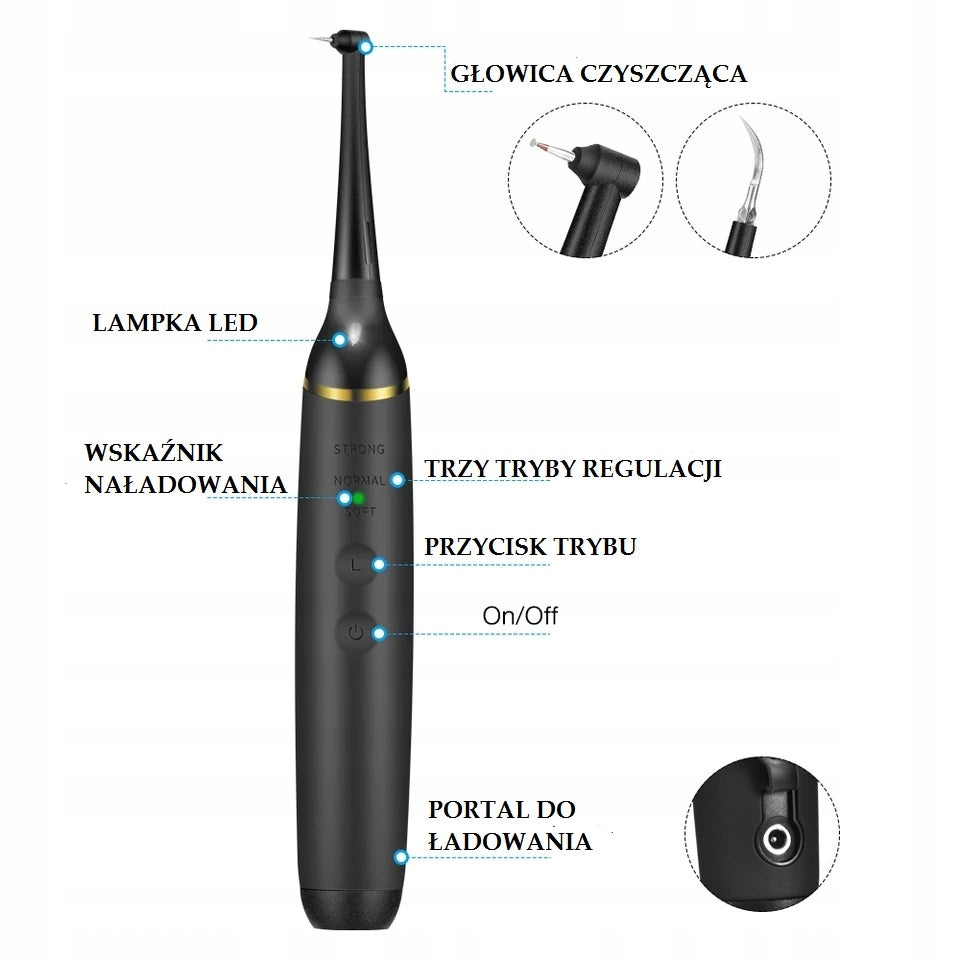 Ultrasonic Tooth Cleaning Device Batteries included no