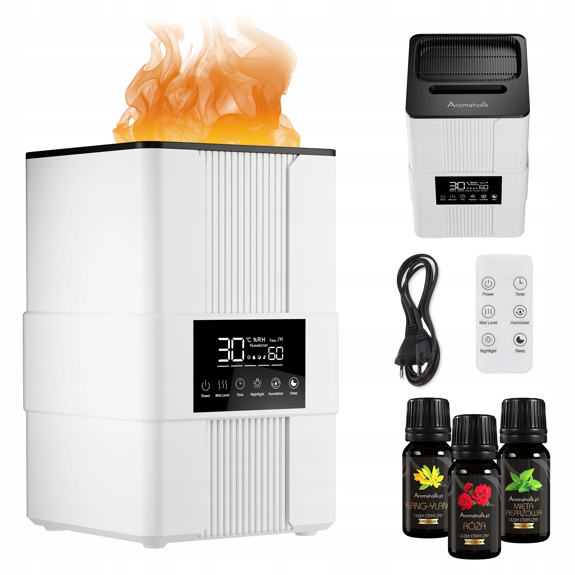 Ultrasonic diffuser HYGROSTAT | TIMER | THERMOMETER | FIRE EFFECT