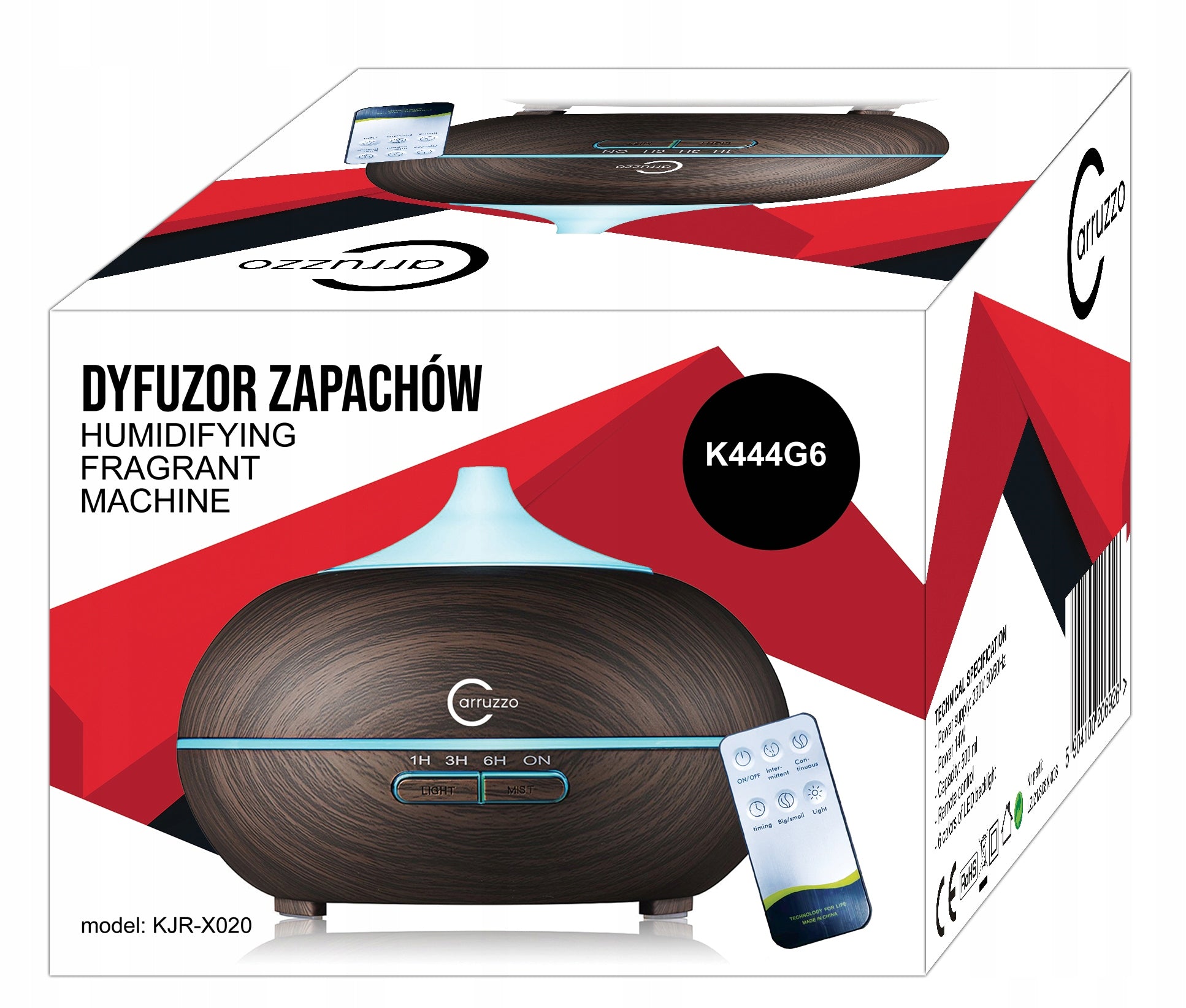 Ultrasonic humidifier Carruzzo K444G6 14 W 0,5 l multicolor Model K444G6