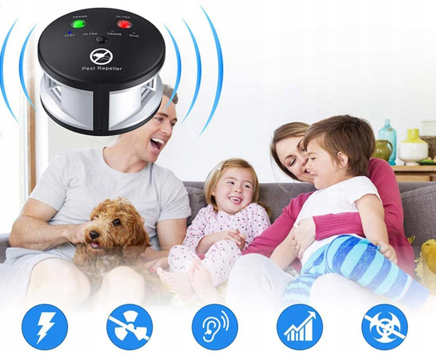 Ultrasound Rodent Deterrent Rat Mice Cockroach Insects Batteries included no