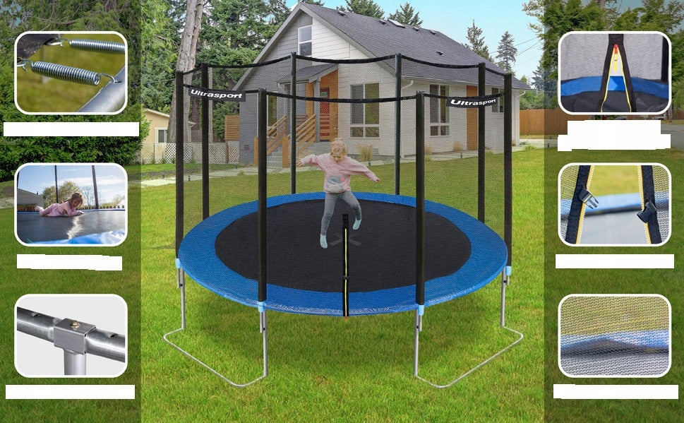 Ultrasport 366 cm FT12 Large XXL Garden Trampoline Kid's age 3＋ years