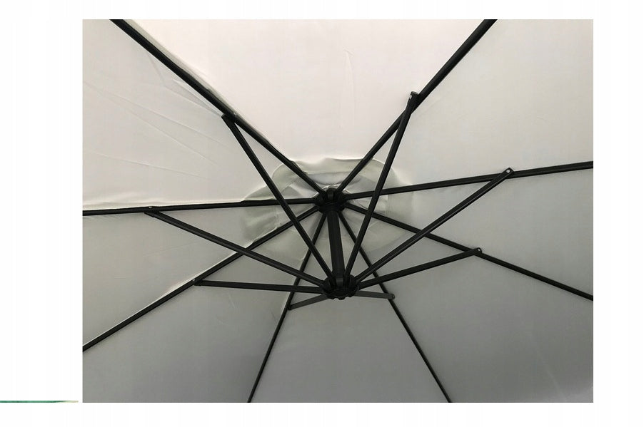 Umbrella 350cm Garden FOLDING WITH BOOM valance LARGE BEIGE LIGHT Manufacturer Ekspand