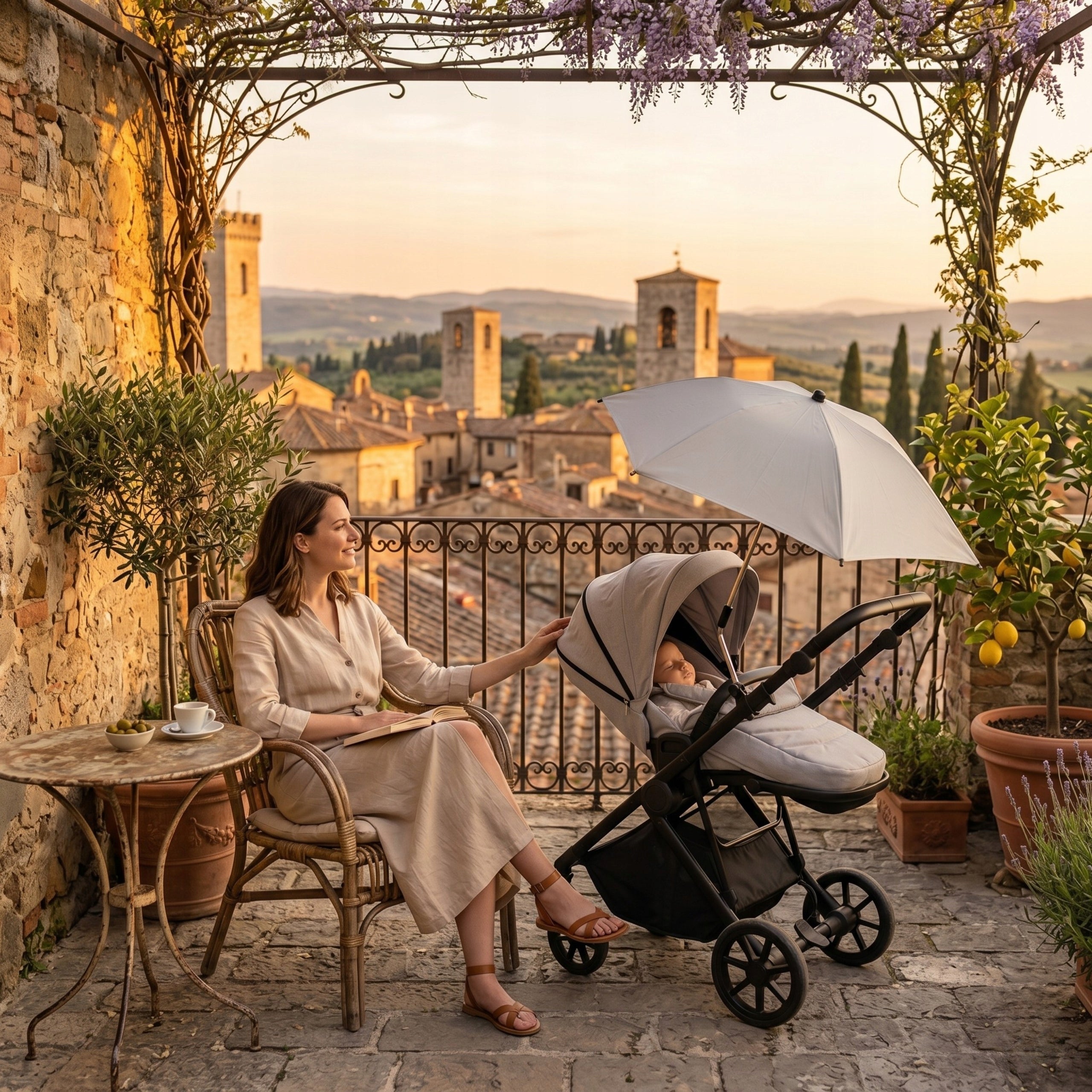 Umbrella for stroller EKO LEATHER Universal Adjustable UV Protection Manufacturer code 5904966720222