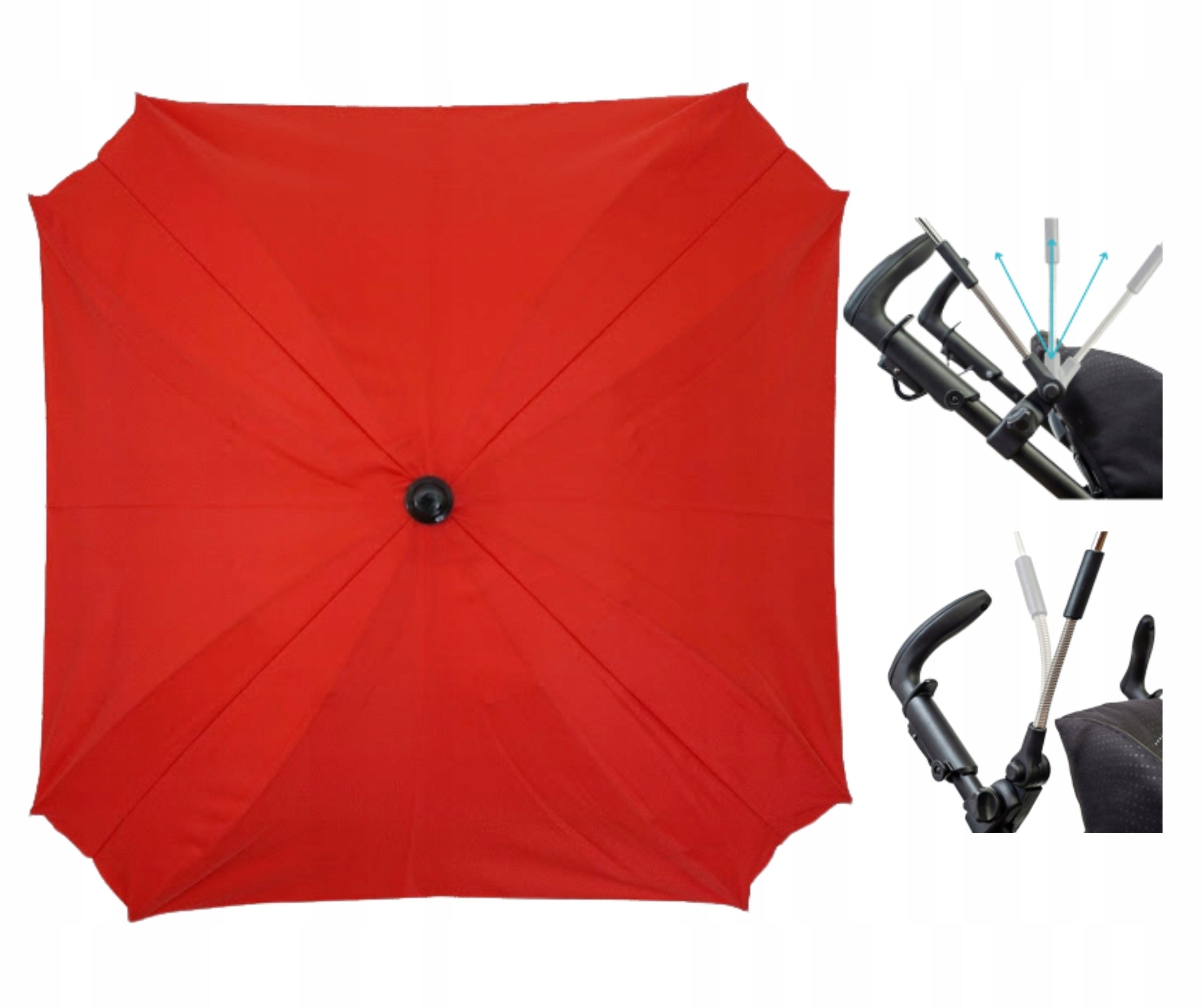 Umbrella for stroller red square sun 62cm filterUV50 PL