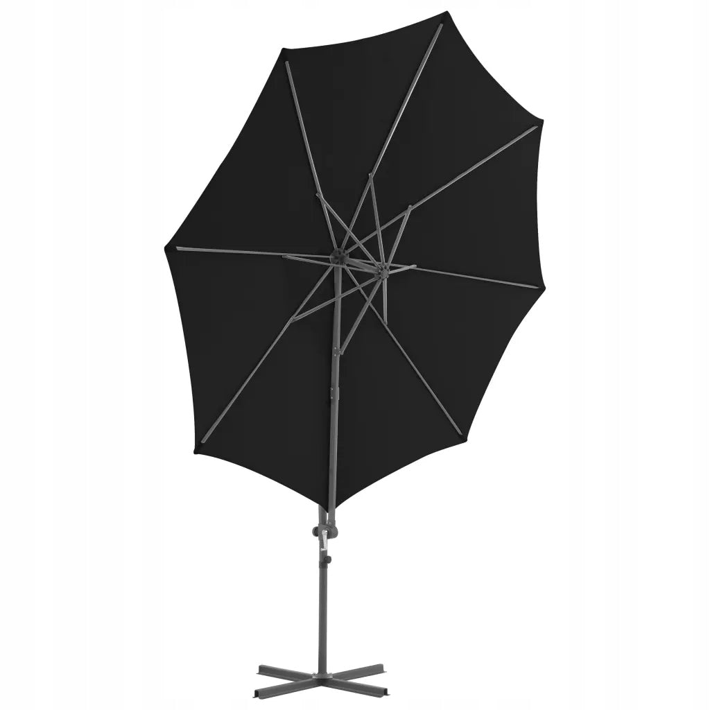Umbrella hanging on steel post, 300 cm, black Manufacturer VidaXL