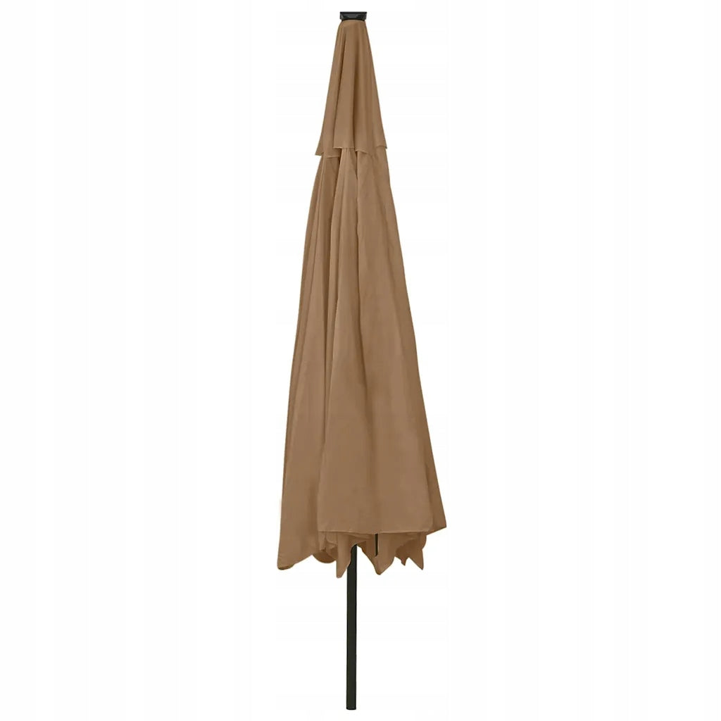 Umbrella with LED, 400 cm, taupe Product weight with unit packaging 9.35 kg