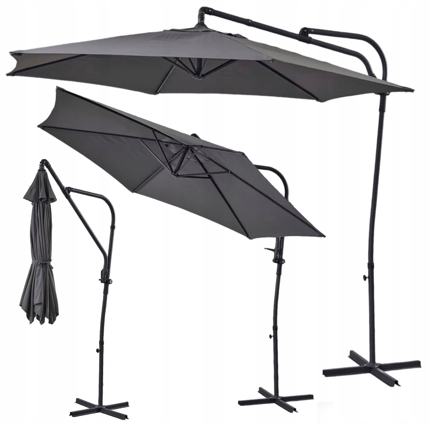 Umbrella with boom Costway grey 300 x 250 cm Manufacturer code parasol boczny LOLKI HOME