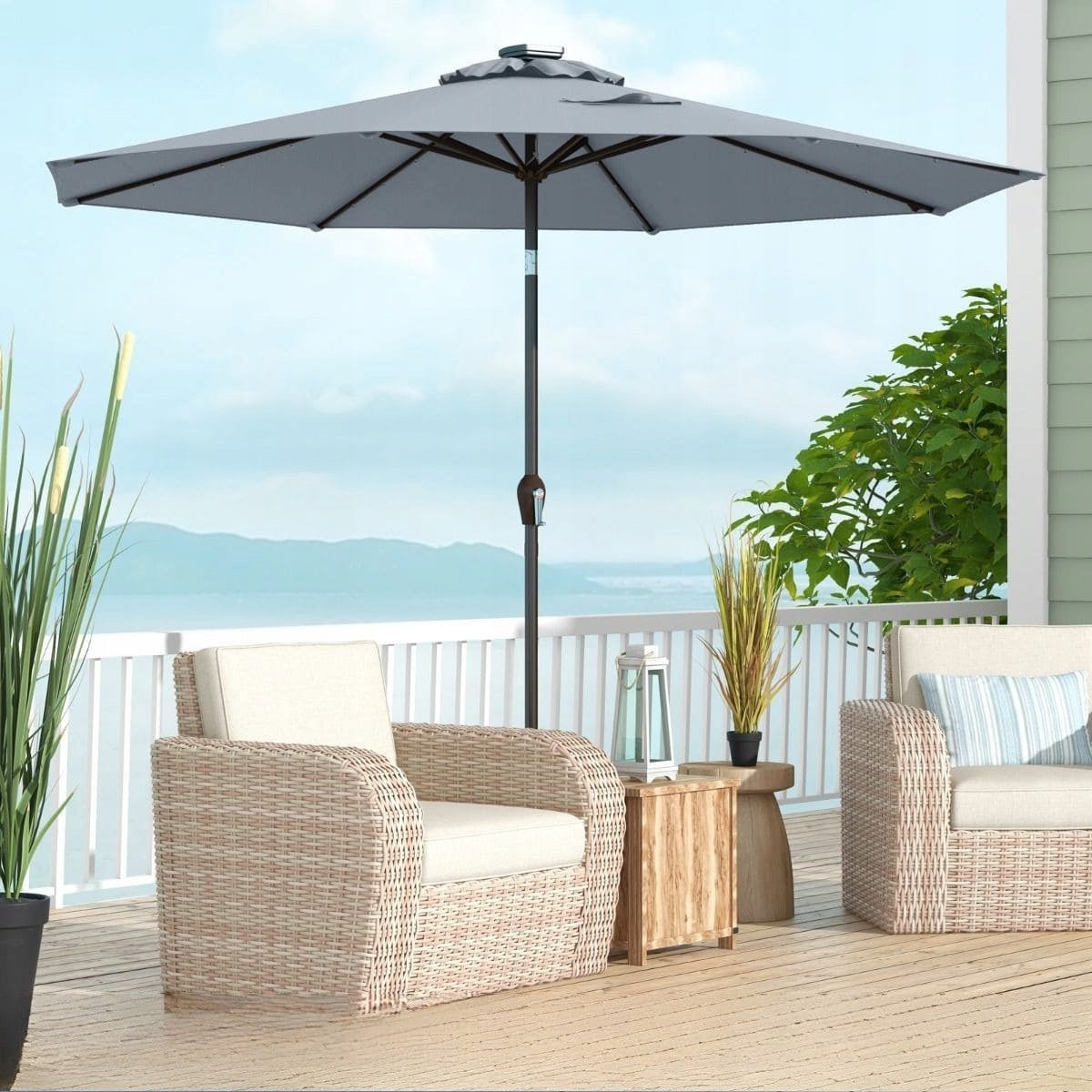 Umbrella with lighting Costway grey 300 x 253 cm Manufacturer Costway