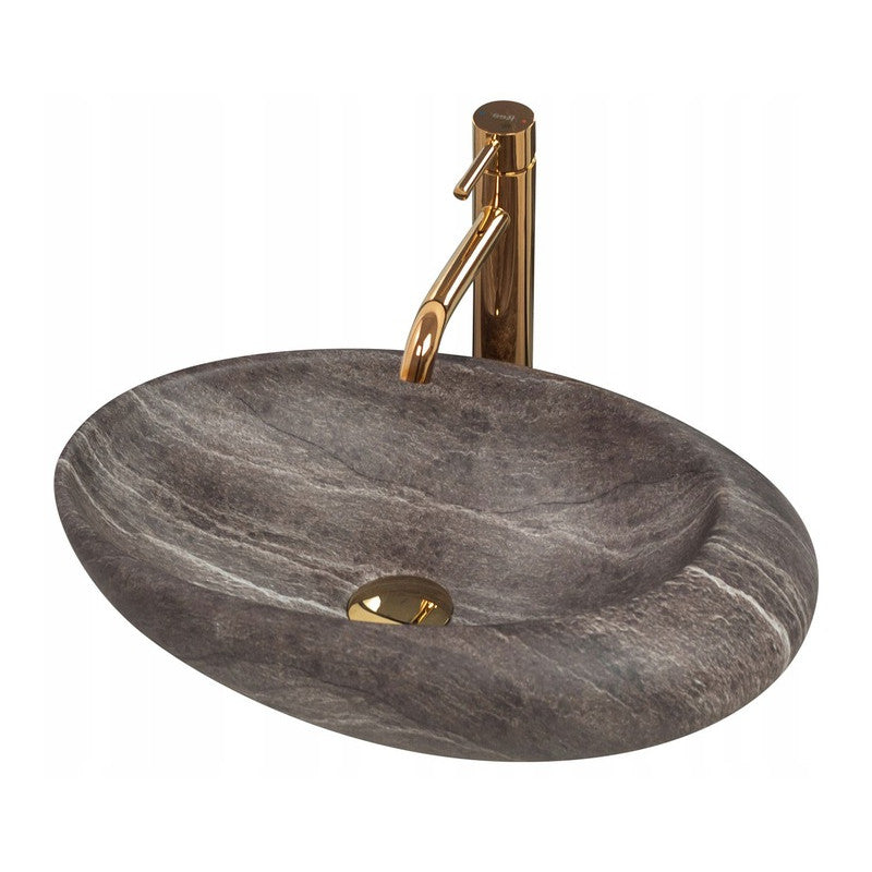 Waschbecken REA Roxy, 49 cm, dunkelgrauer Stein 