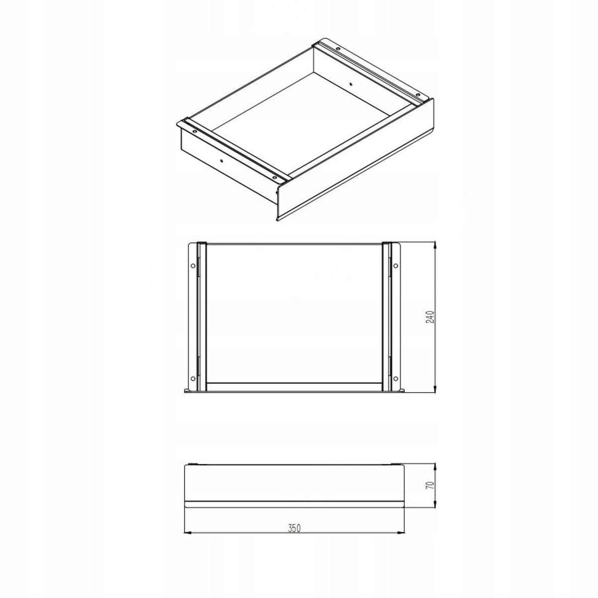 Undercounter drawer Spacetronik SPB-135W size M white Manufacturer code SPB135W