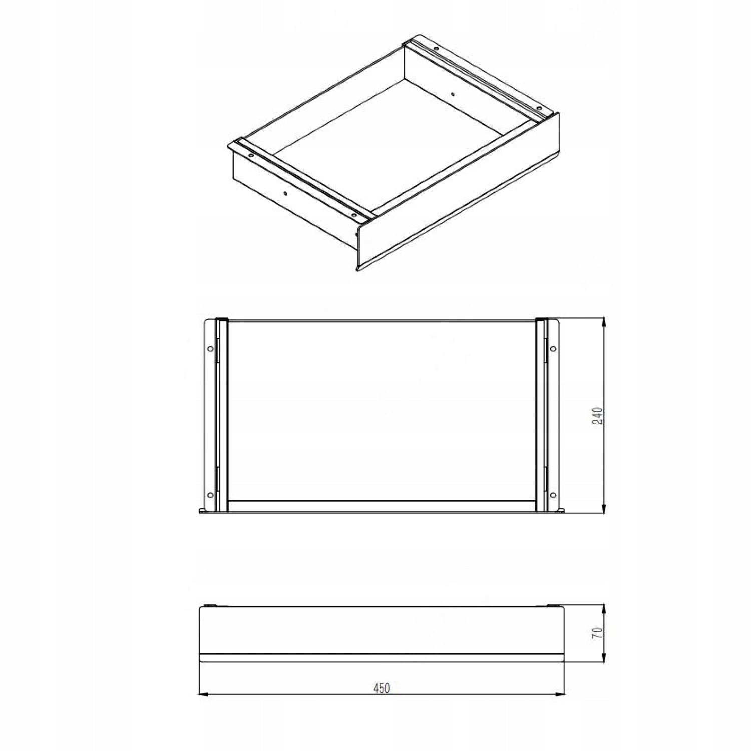 Undercounter drawer Spacetronik SPB-145B size L black Manufacturer code SPB145B