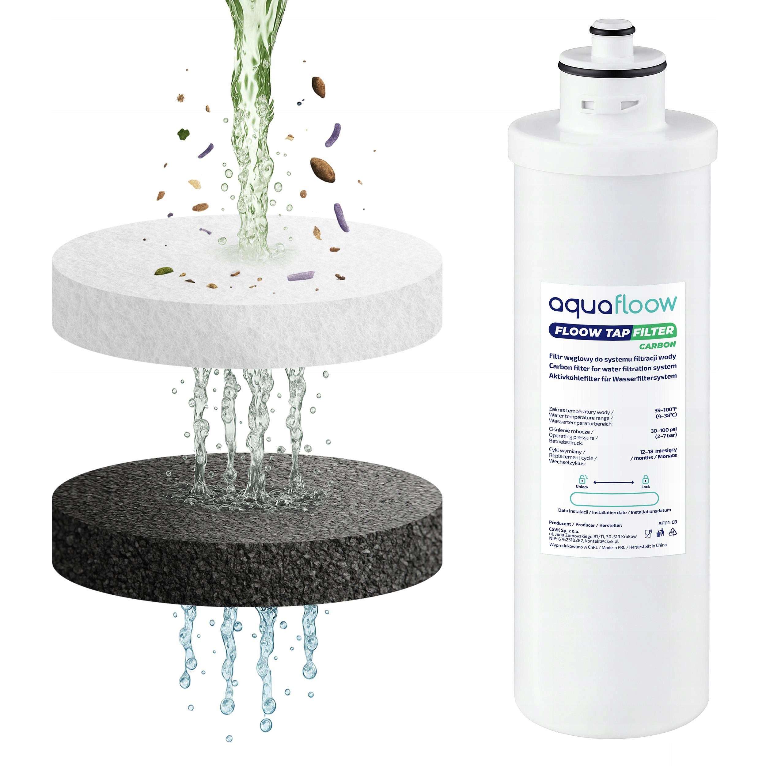 Undersink filter system AquaFloow + standing kitchen faucet 28 cm Manufacturer code AF111-1_AF12
