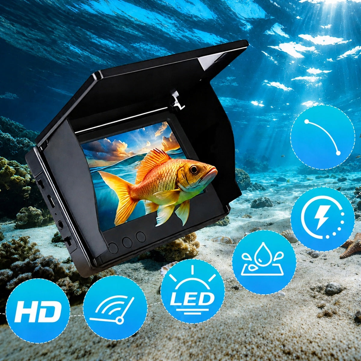 Underwater Fishing Probe Camera Fishing Sonar Locator IPS 4.3" 20m Model 6974812523276