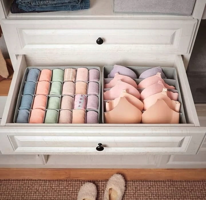 Underwear Cabinet Drawer Organizer Socks Clothes Set of 4 Packaging status original
