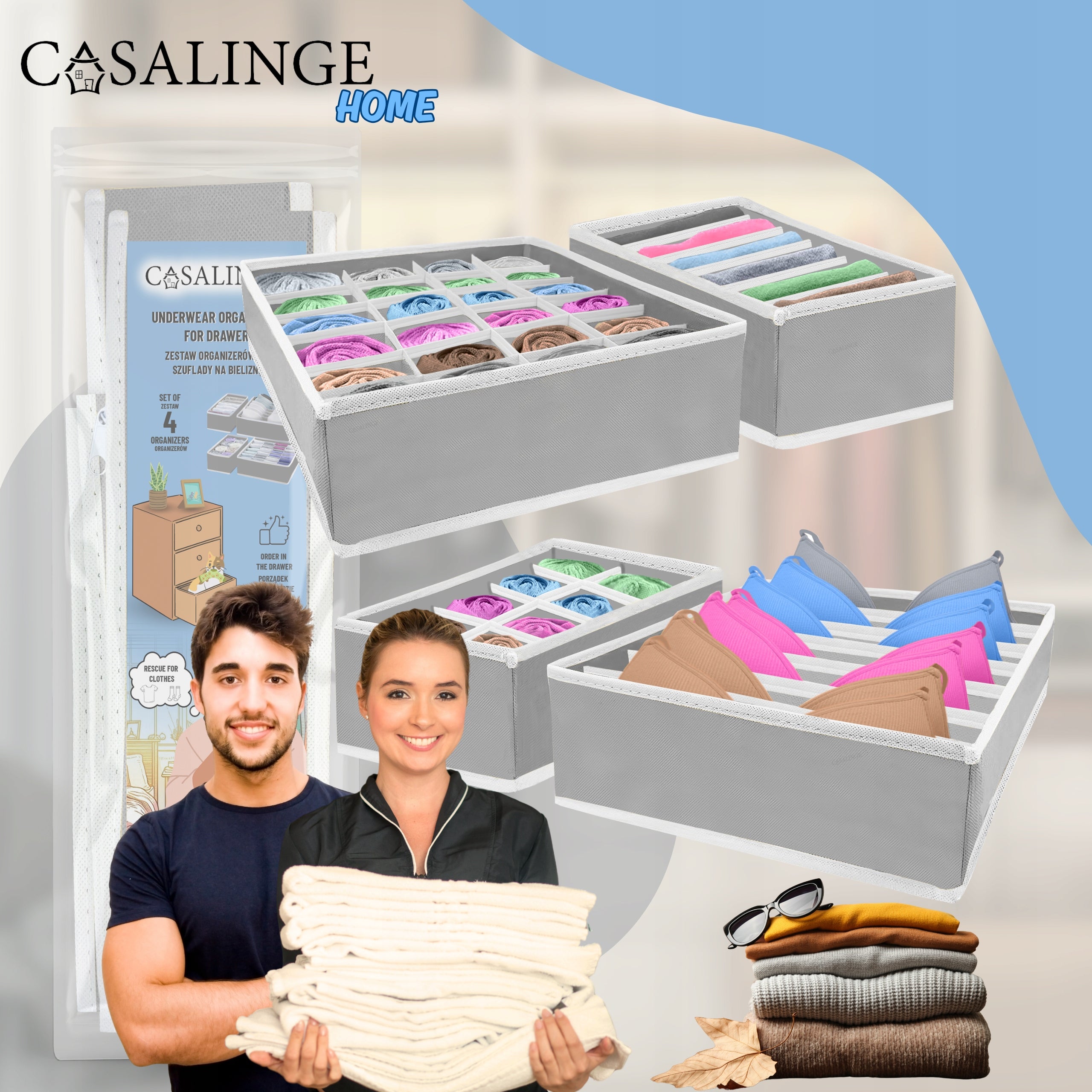 Underwear Organizer Clothes Socks Drawer Pants Wardrobe SET Packaging status original