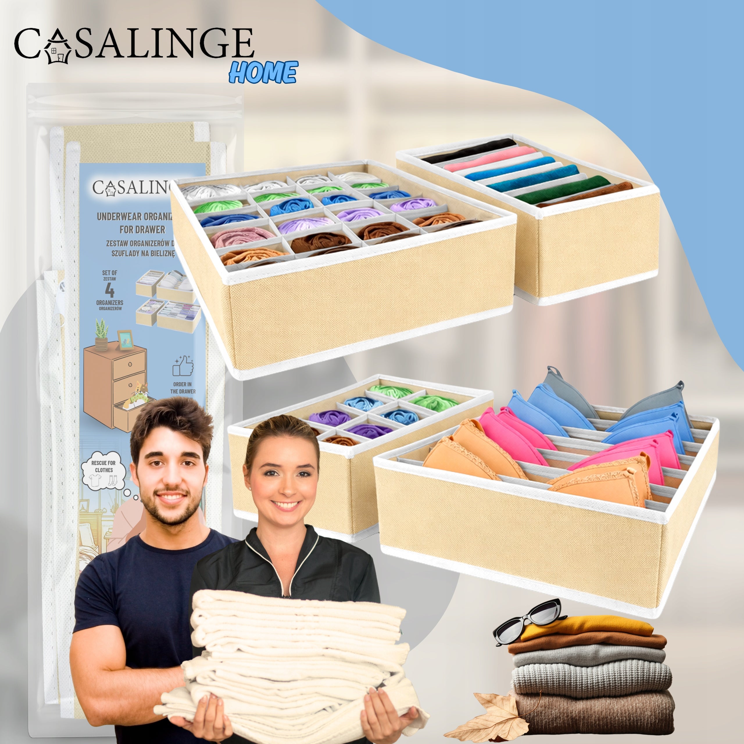 Underwear Organizer Clothes Socks Drawer Pants Wardrobe SET Packaging status original