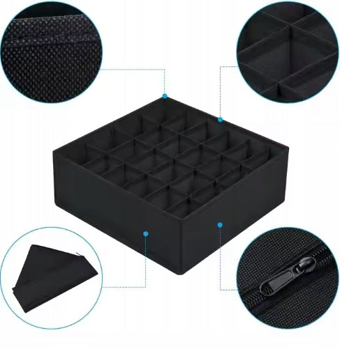 Underwear Organizers for Drawer, Closets in Black - 4 Pieces Brand no brand