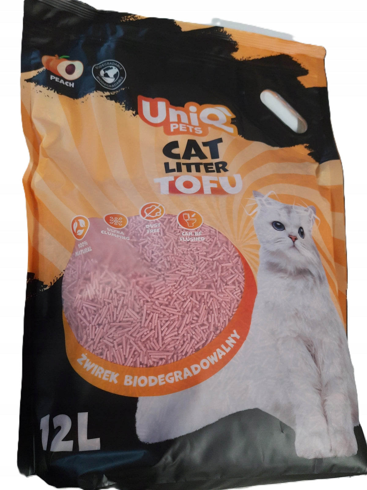 UniQ Pets Tofu Litter Peach 5 KG Biodegradable Flushable