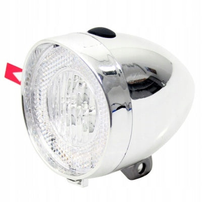 Union retro front bike light plus battery