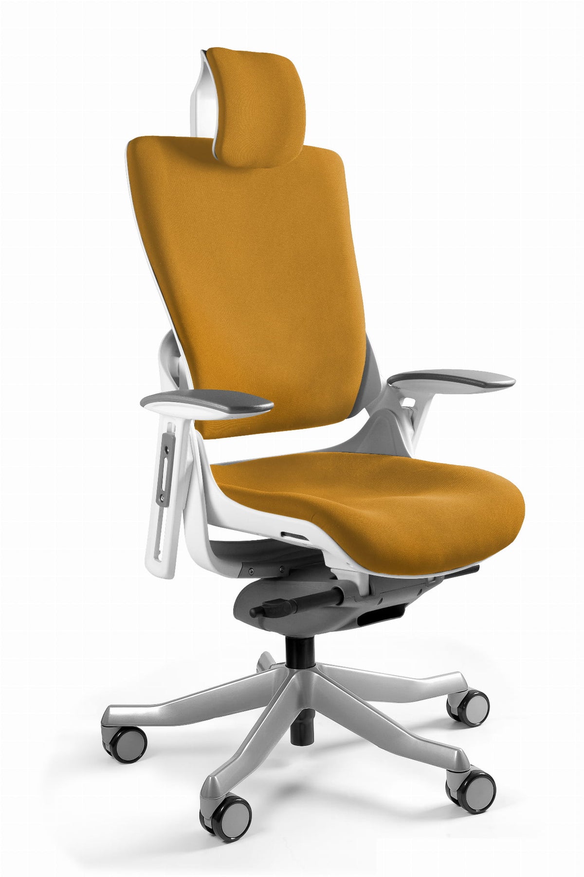 Unique WAU 2 white / honey fabric office chair