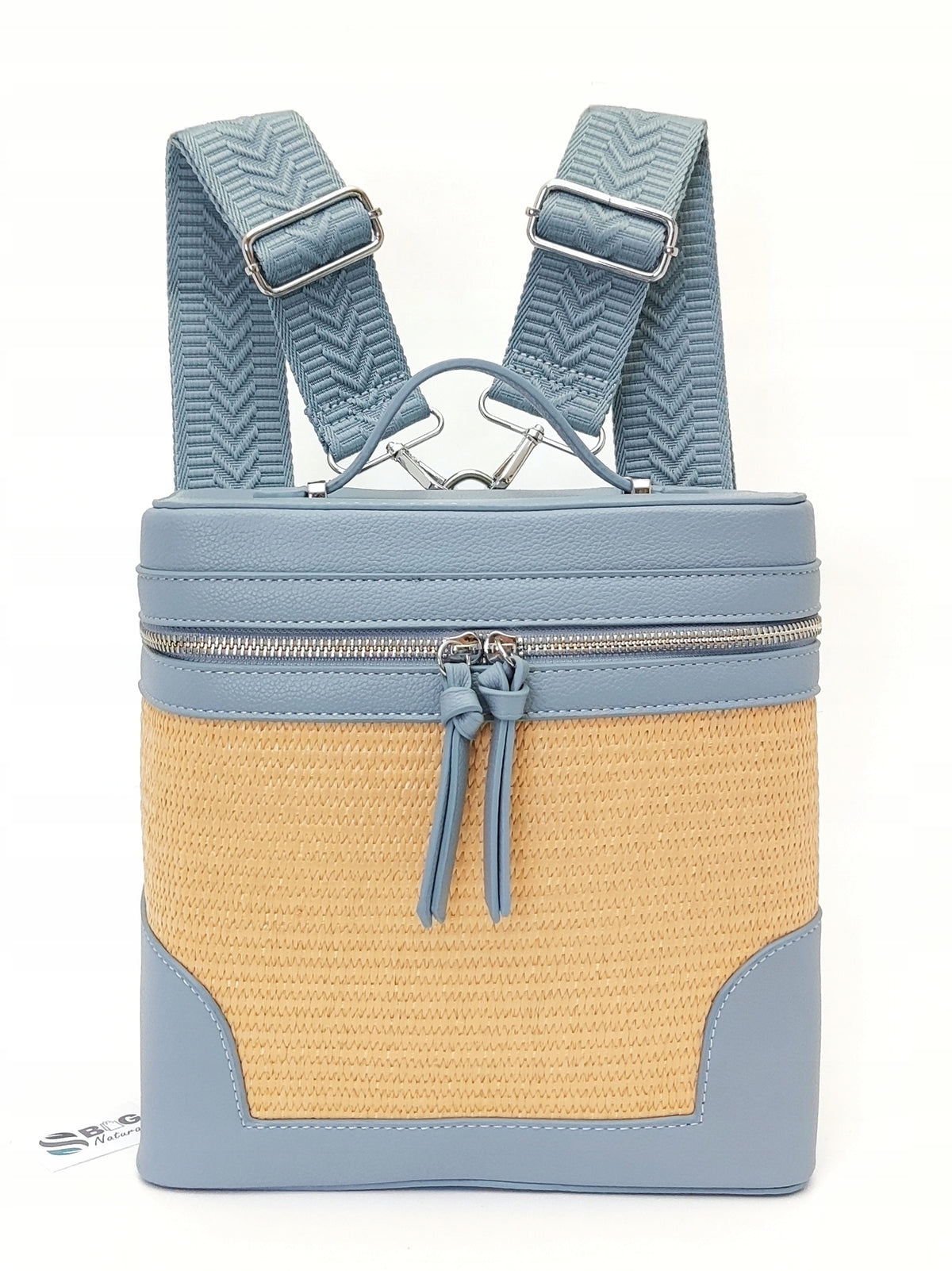 Unique Women's Backpack Elegant Straw Braided Spacious Urban Eco