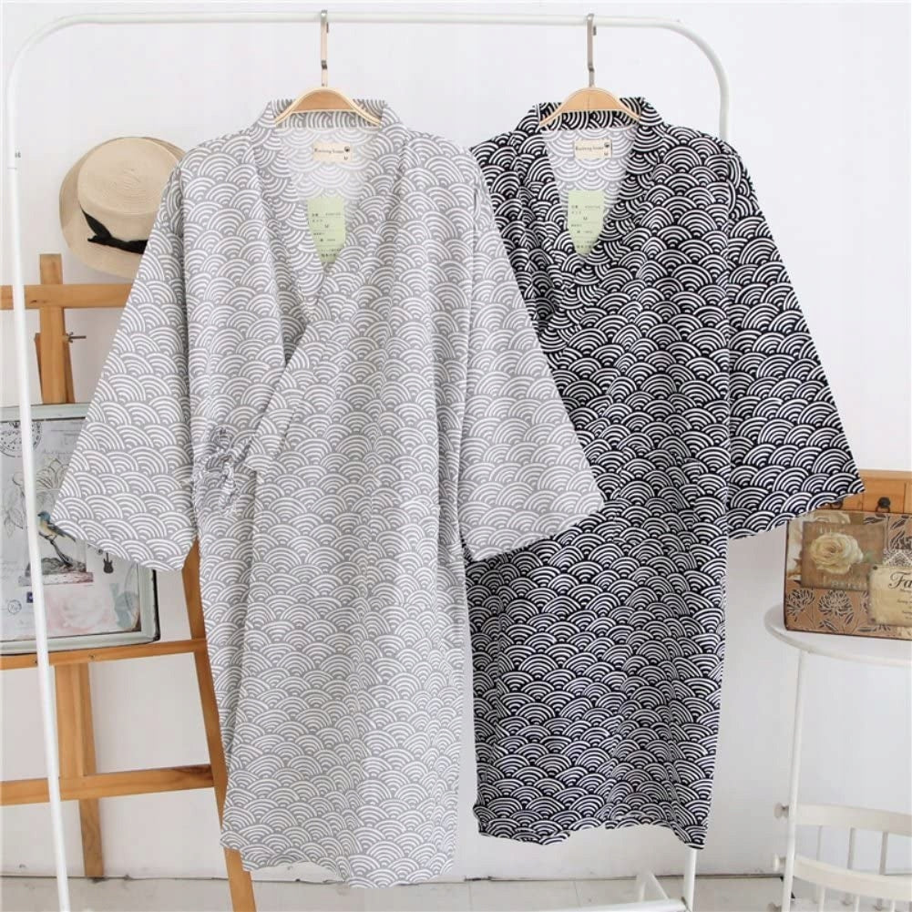 Unisex Bath Cotton Night Dress Color white