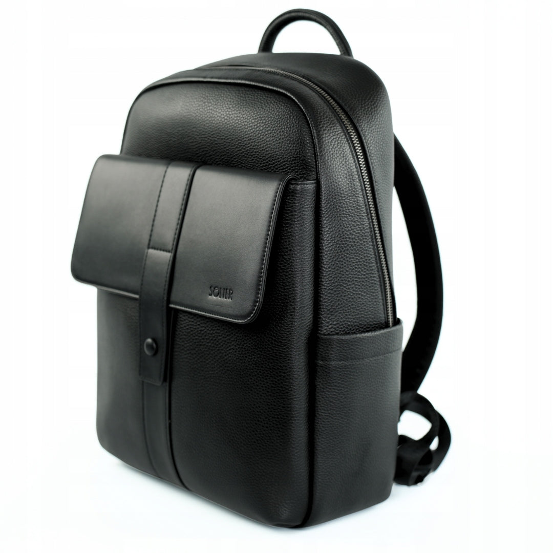 Unisex Leather City Backpack for Work Black For Laptop SOLIER EAN (GTIN) 5900718534338