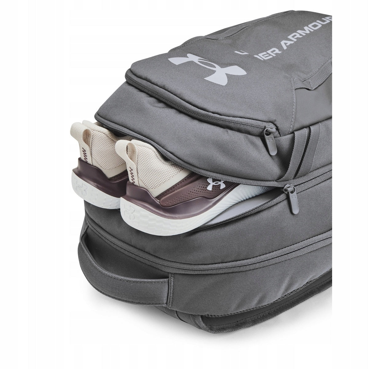 Unisex Training Backpack Under Armour UA Hustle 6.0 Backpack Grey Brand Under Armour