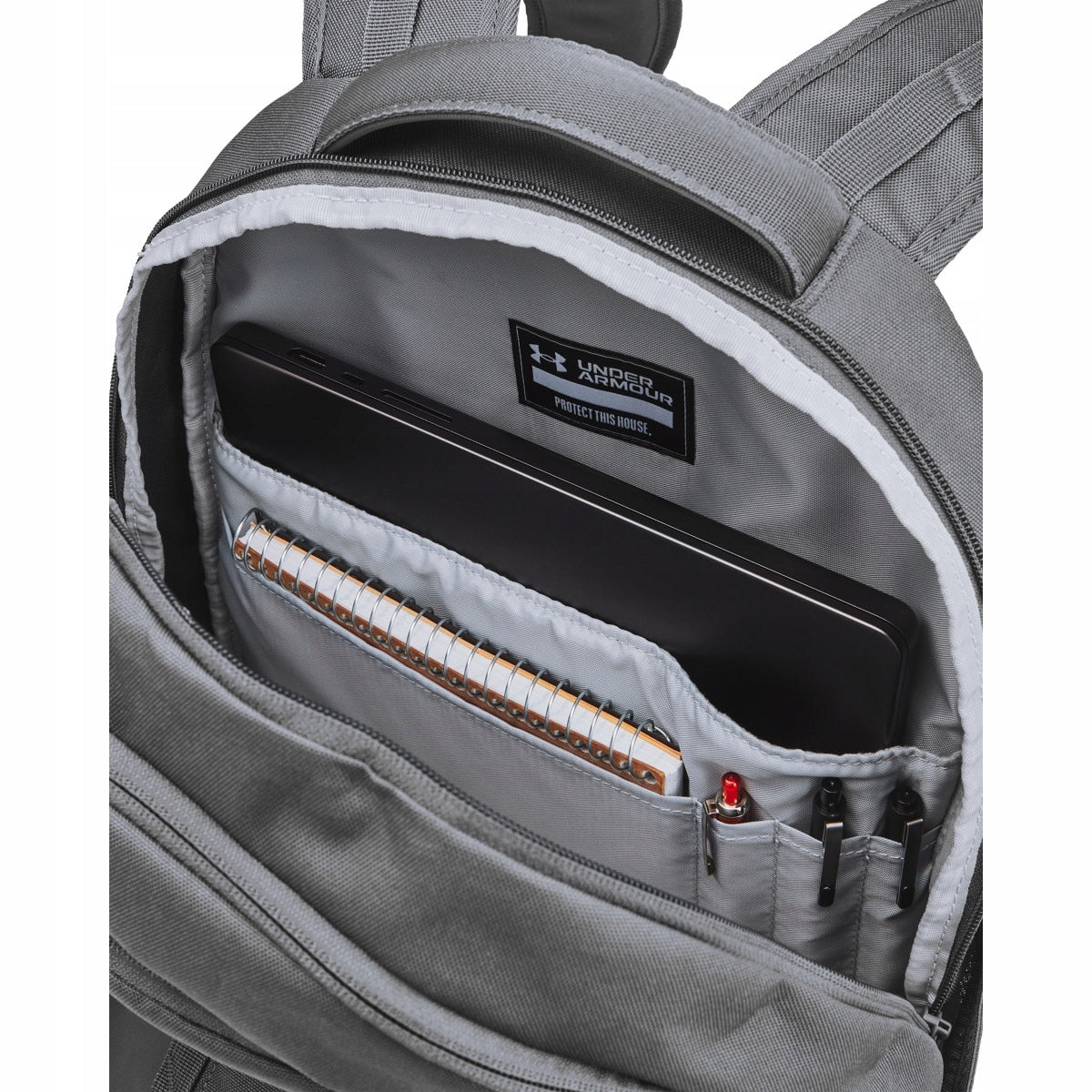 Unisex Training Backpack Under Armour UA Hustle 6.0 Backpack Grey Model Hustle 6.0 Backpack