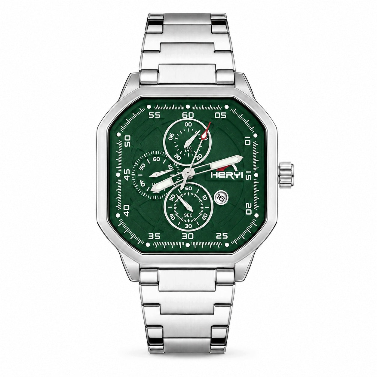 Unisex Watch Silver Green Wristwatch Elegant Dial Premium Appearance Packaging status original