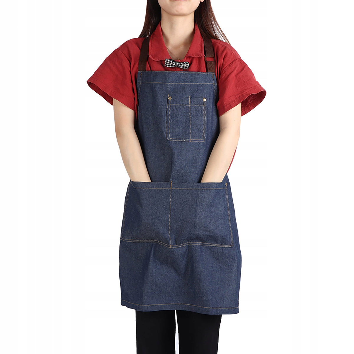 Unisex Work Apron with Denim Pockets for Drawing S1