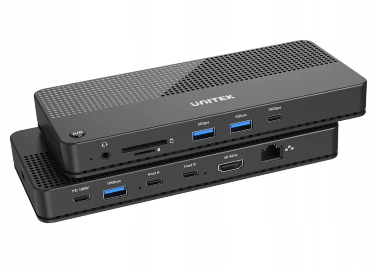 Unitek 2xUSB-C KVM Switch - HDMI USB Micro SD, 11 Ports, RJ-45 Manufacturer Unitek