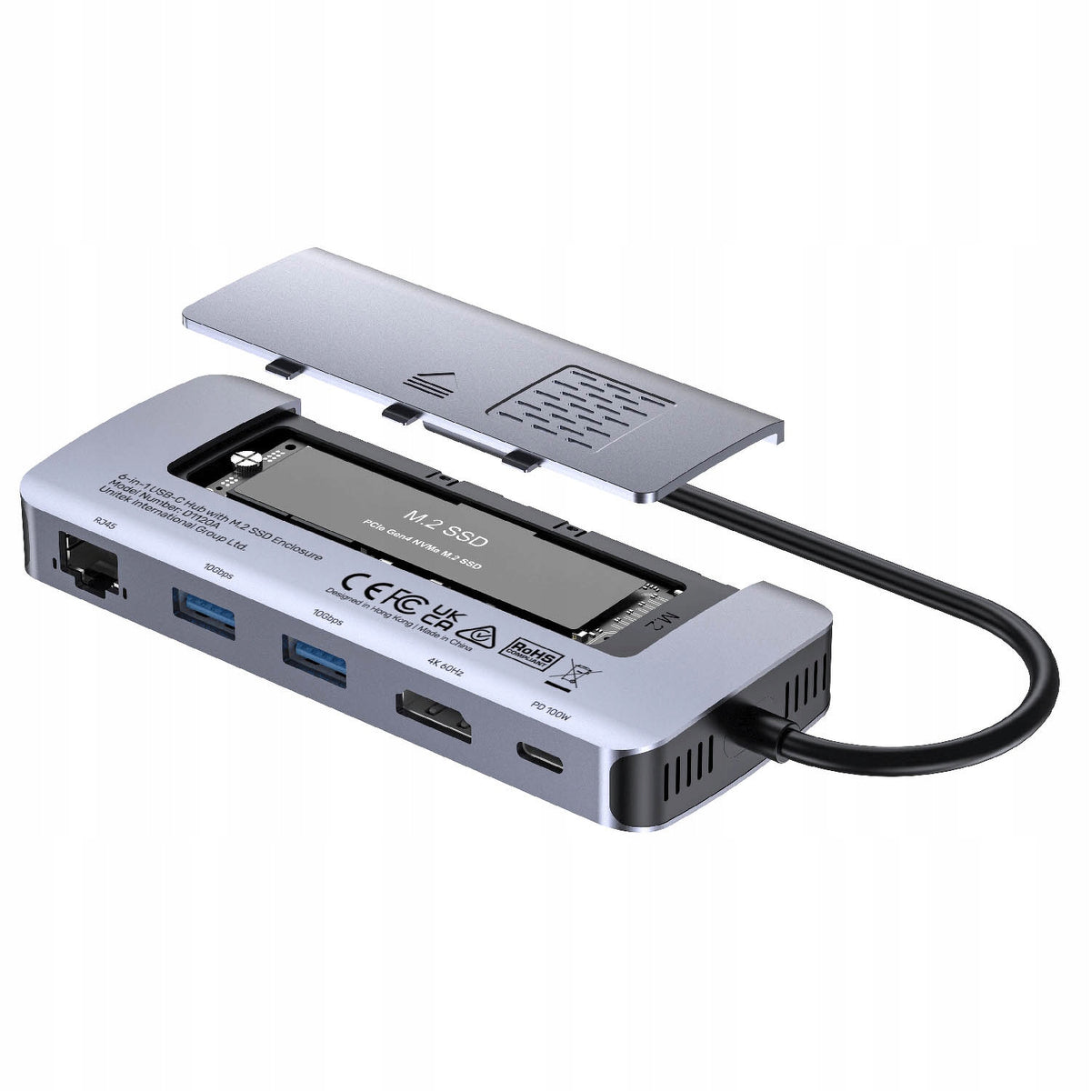 Unitek Active USB-C Hub 10 Gbps, M.2 Drive Enclosure, HDMI Manufacturer code 601300365