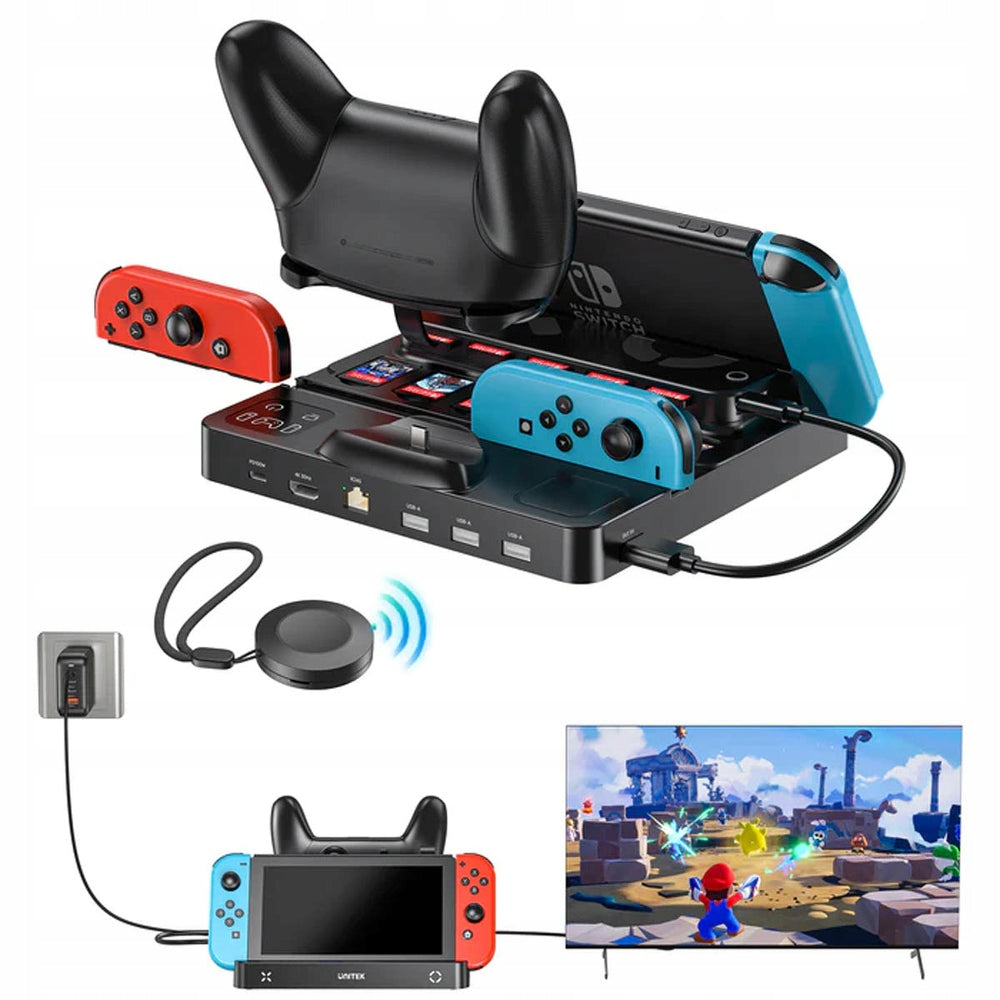 Unitek Charging Station Switch Gaming Dock 4K HDMI USB-C Card Reader Manufacturer Unitek