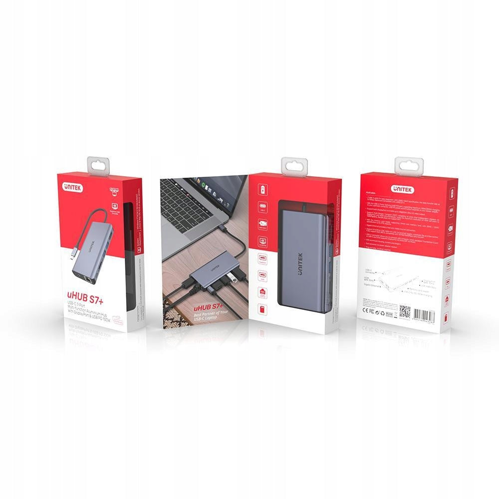 Unitek USB-C - 2x USB 3.1 HDMI DP RJ-45 SD reader Manufacturer code 601290531