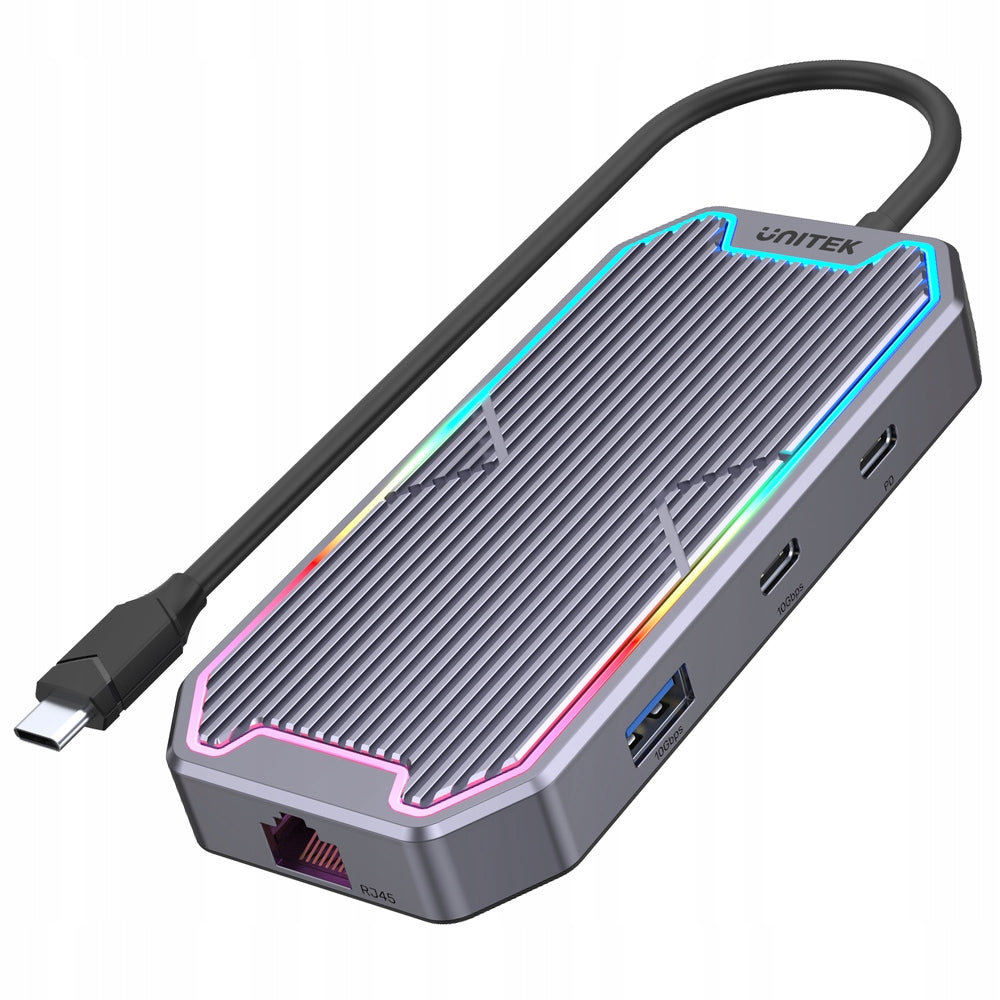 Unitek USB-C Hub HDMI RJ45 3,5mm Audio 100W 10Gbps